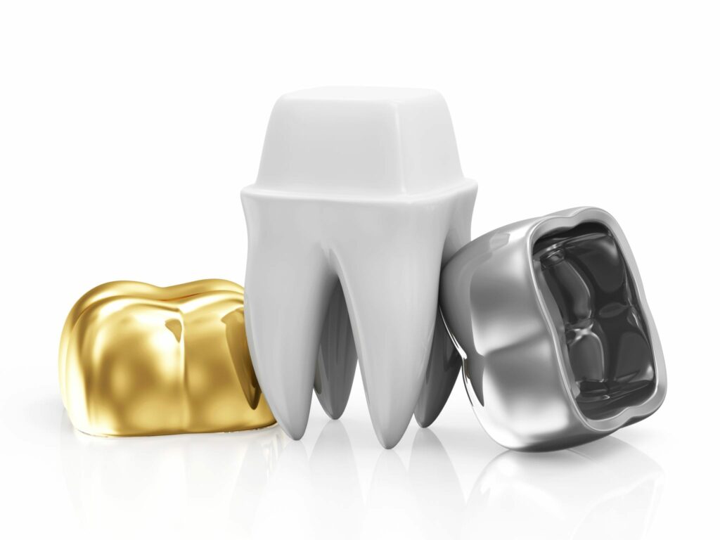 dental crowns and a tooth